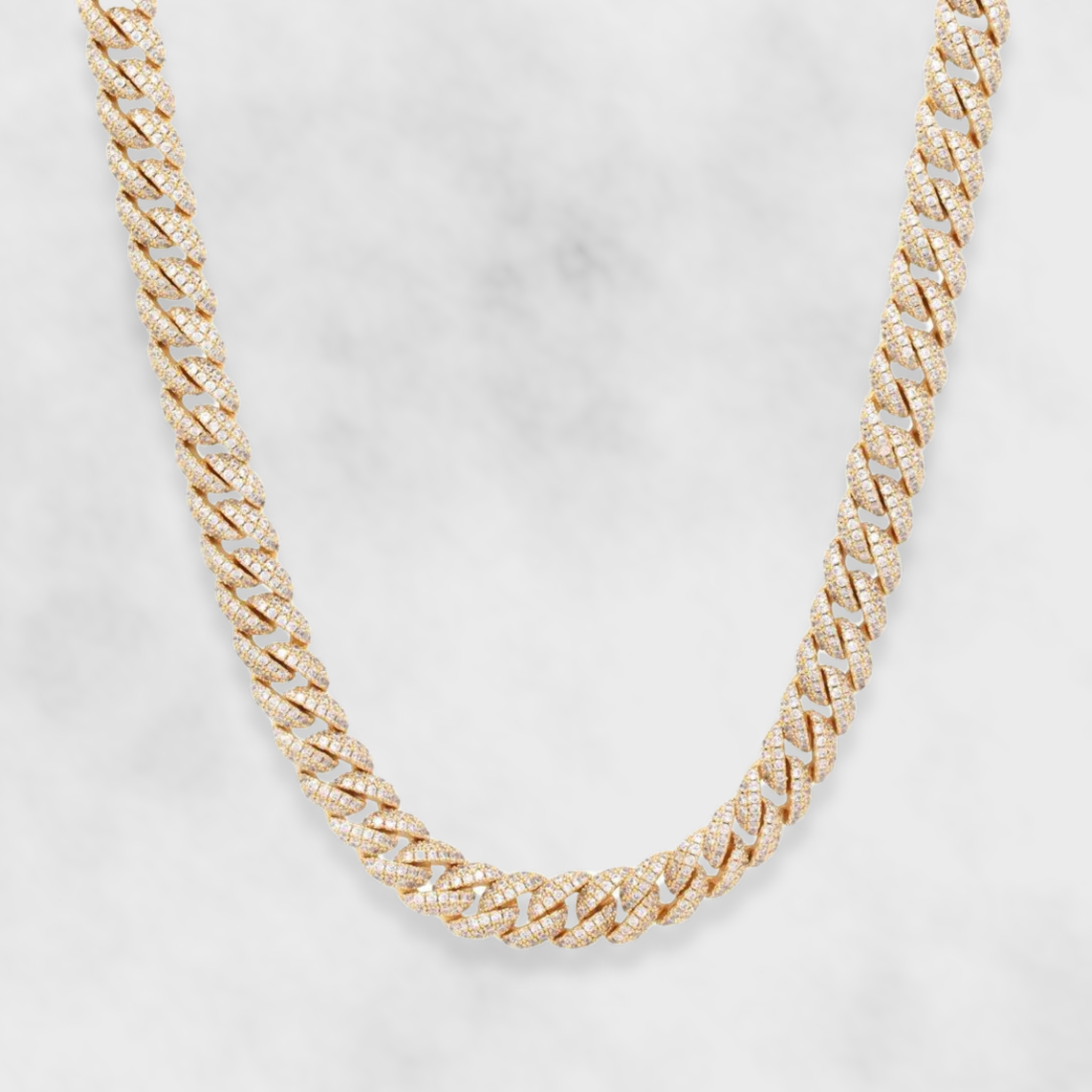 10mm Iced Cuban Link Chain - Gold