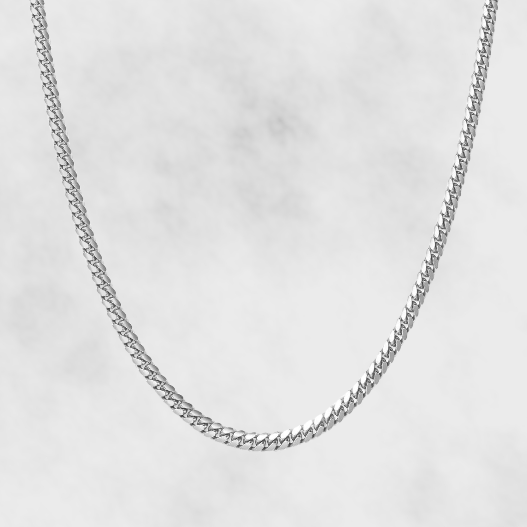 Micro Cuban Chain - White Gold
