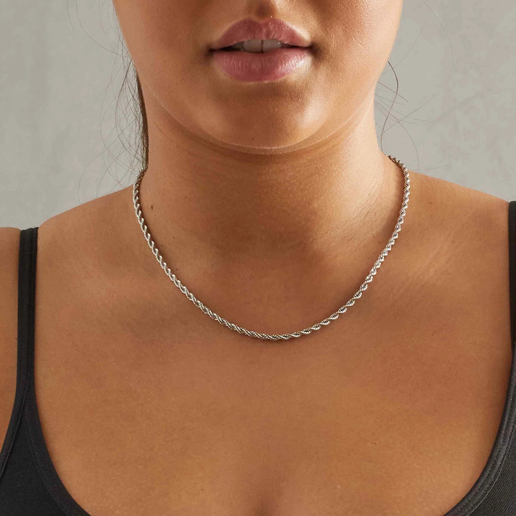 3mm Rope Chain - White Gold