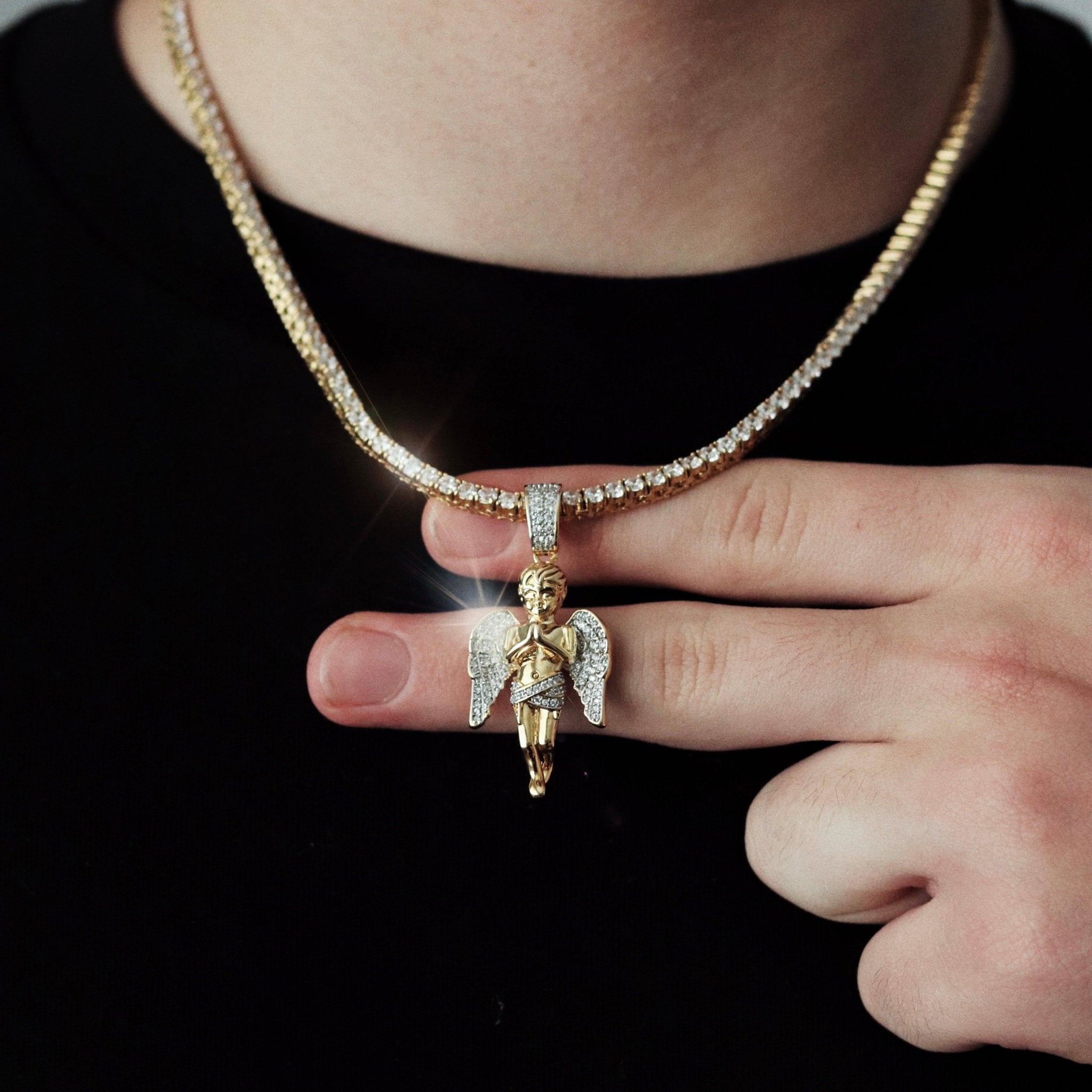 Diamond Angel Pendant - Gold - Ordanni