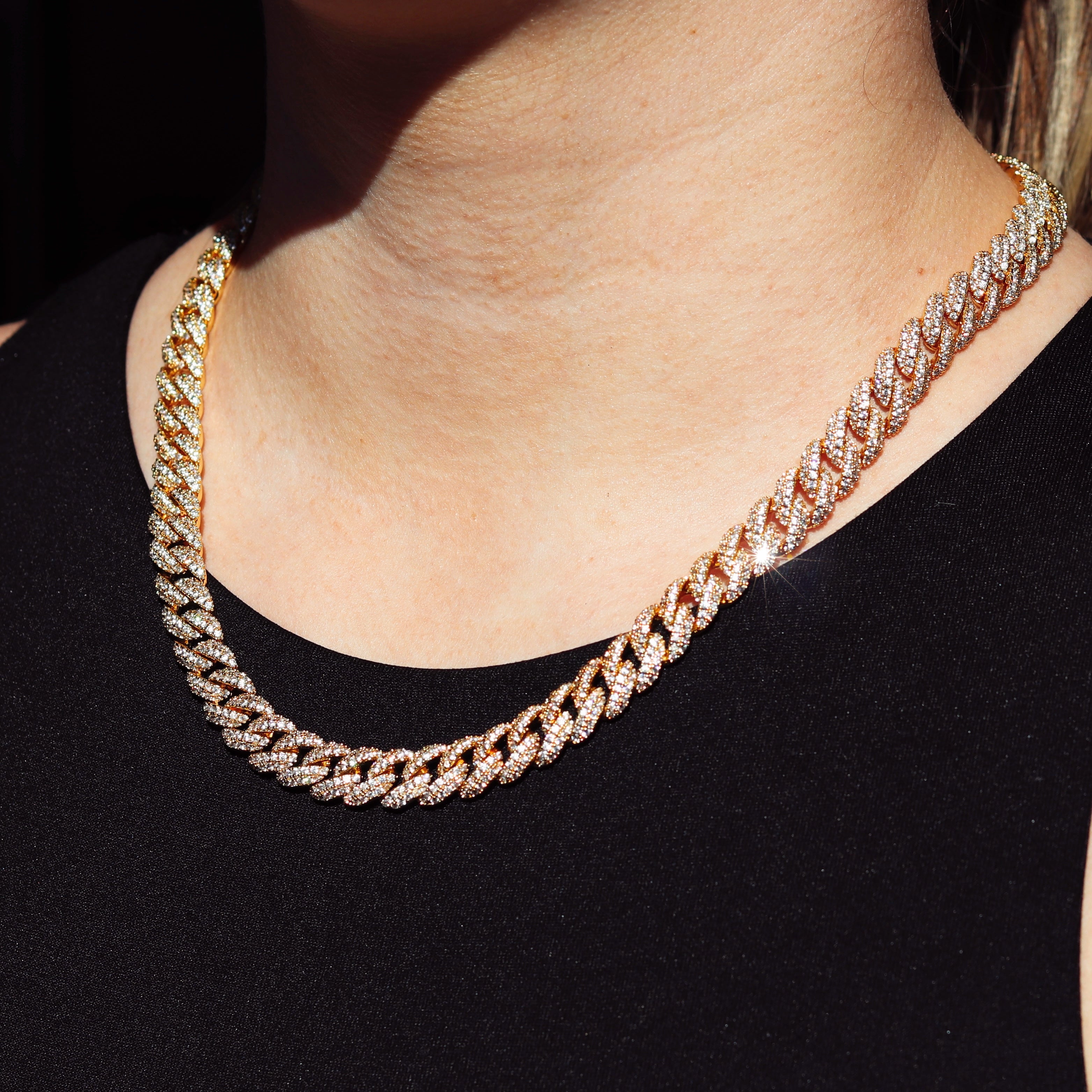 10mm Iced Cuban Link Chain - Gold
